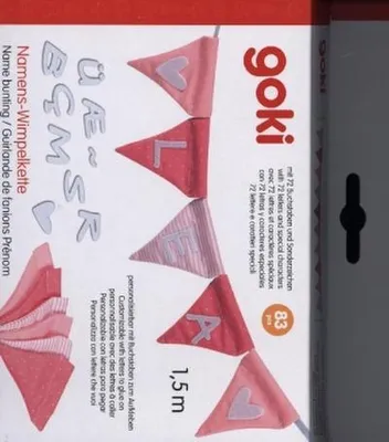 Produktbild von goki Buchstabenwimpelkette rosa, mit 10 Wimpeln