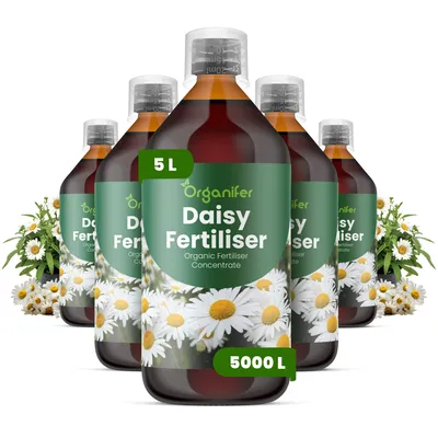 Produktbild von Gänseblümchen Flüssigdünger 5x1L – 2-1-8 NPK – Flüssigdünger Für Blühpflanzen – Für Blätter & Üppige Blüte – Fördert Wurzeln & Vitalität – Organifer