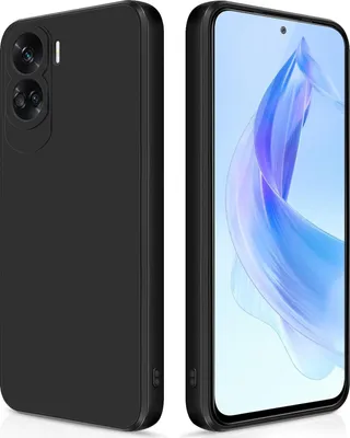 Image de Etui mince en silicone pour Honor 90 Lite silicone souple liquide, mat, résistant aux rayures noir