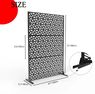 Immagine prodotto di Pannello divisorio autoportante per esterni - Modello B - 120 x 180 cm - HDPE - Resistente agli agenti atmosferici - Antiruggine - Ideale per giardino, terrazza e balcone