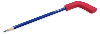 Produktbild von Ark Therapeutics kaubare Bleistiftaufsatz Hockeyschläger rot sensorisches Spielzeug Kauwbare potloodtopper in hockeystickvorm, veilig alternatief voor het kauwen op potloden.