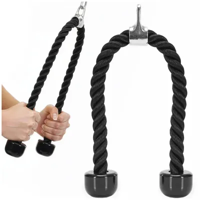 Productafbeelding van Triceps Touw | Triceps Rope | Roeigreep | Fitness Accessoires | Zwart