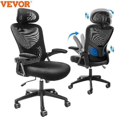 Productafbeelding van Shoppee Kantoorkruk - Ergonomische kantoorkruk met verstelbare zitting - Gaasrug - Verstelbare lendensteun - En in hoogte verstelbare kantoorkruk