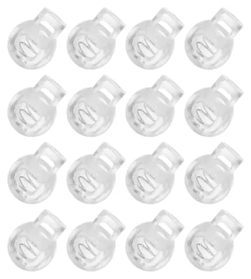 Kordelstopper aus Kunststoff, 50 Stück, 8 mm, transparent