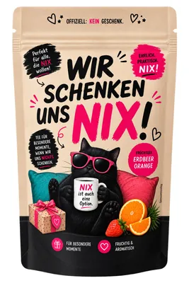 Produktbild von "Wir schenken uns NIX!" Teegeschenk Erdbeer-Orange Mitbringsel, KI-generiertes Bild