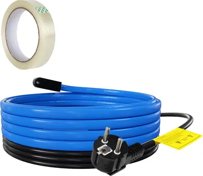 Productafbeelding van Bettizia 4m 68W vorstbeveiligingskabel met thermostaat, buisverwarmingskabel, verwarmingsleiding voor waterleiding, waterdicht, inclusief 10m plakband, IP68