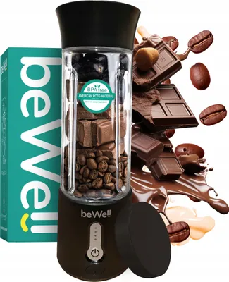 Zdjęcie produktu dla BLENDER KIELICHOWY beWell Plus BEZPRZEWODOWY 500ml DO KOKTAJLI ZAKRĘTKA