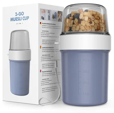 Müslibecher to go 2-in-1, 0,56 l, BPA-frei, spülmaschinengeeignet