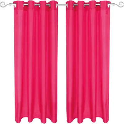 Image de lot de 2 rideaux opaques Alessia avec œillets 140x175cm rose