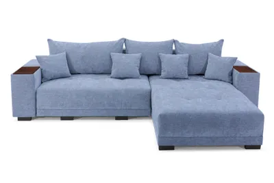Produktbild von Ecksofa ALLEN L - L-Form Sofa mit Schlaffunktion und Bettkasten, 280 x 190 x 91 cm, Stoff Rosario Blau, Seite Universal