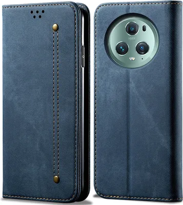 Produktbild von Honor Magic 5 Pro Hülle, Leder Brieftasche Flip Bookstyle Schutzhülle mit Standfunktion für Honor Magic 5 Pro Blau