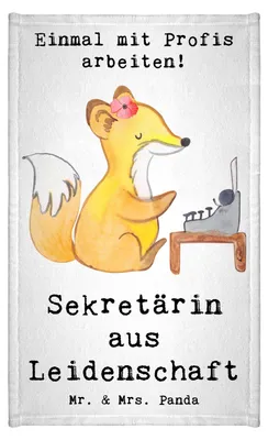 Produktbild von Mr. & Mrs. Panda Handtuch Sekretärin Leidenschaft - Weiß - Geschenk, Klein, badezimmer, Gästehandtuch 30x50, Gäste-WC, Baumwolle