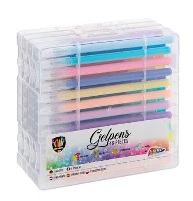 Zdjęcie produktu dla Długopisy żelowe w plastikowym pudełku 48 szt