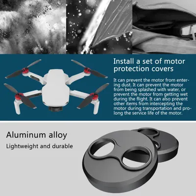 Obrázek produktu pro 4 krytky motoru, kompatibilní s Mini3 Pro/SE/2, prachotěsné, vodotěsné, hliníkový ochranný kryt, příslušenství pro drony