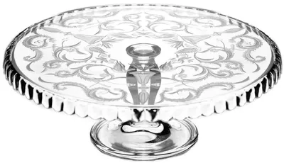 Immagine prodotto di Casa Padrino piatto da torta in argento Ø 32 x H. 12 cm - Piatto da torta in vetro inciso a mano - Accessori per hotel e ristoranti - Qualità lusso