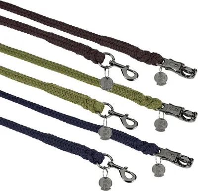 Produktbild von Eskadron Platinum , Strick, geflochtener Strick " DURALASTIC " mit glänzenden Beschläge Form - Panikhaken Farbe - moss green