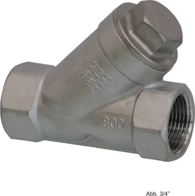 Produktbild von Schrägsitz-Rückschlagventil mit 1/2" IG, 40 bar, Edelstahl 316