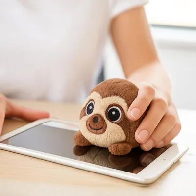 Produktbild von Giraffe Schmoozies Tabletreiniger Displayreiniger Minifeet kleines Stofftier