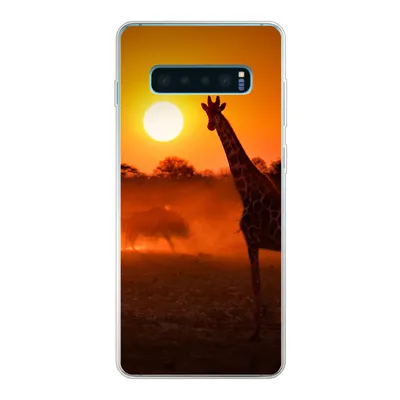 Produktbild von MuchoWow® Handyhülle Schutzhülle Hülle für Samsung Galaxy S10 Lite Giraffe - Sonne - Savanne Silikon Softcase Handy Hülle - Schutz