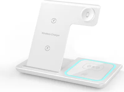 Produktbild von Ladestation für iPhone, Apple Watch und AirPods - 3 in 1 Kabelloses Ladegerät für Apple - Ladestation 15W,(Weiß)