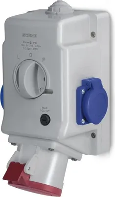 Obrázok produktu pre OPTIMA-COMBI 3P+N+E 32A + 2x230V povrchová zásuvka s vypínačom L-0-P