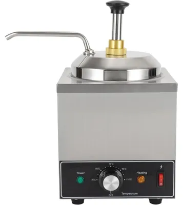 Produktbild von Elektrischer Soßenwärmer - Gewerblicher Spender - 650 W - Für Schokolade, Käse, Fudge und Teig - Silber