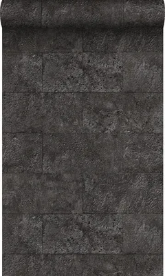Produktbild von Origin Wallcoverings Tapete Stein-Optik Schwarz 53 cm x 10.05 m