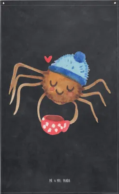 Produktbild von Mr. & Mrs. Panda Wandteppich Spinne Agathe Kaffee - Kreidetafel - Geschenk, Boho, Gobelin, Lebensweisheiten, Wandbild, Morgen, Morgenmuffel, Tapestry, Wandbehang