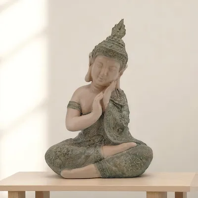 Produktbild von Kunststein Garten-Figur Buddha 34 x 49cm Dekofigur Skulptur Gartendeko