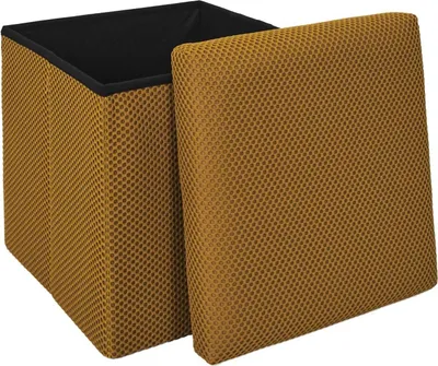 Image de HowHomely Pouf jaune 38 x 38 x 38 cm Puff