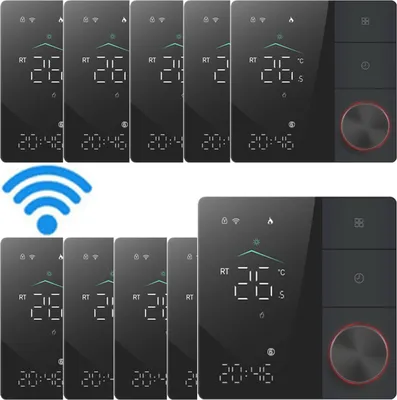 Produktbild von 10x Digital WiFi Thermostat Smart Raumthermostat fuer elektrische Fussbodenheizung mit AI Smart Learning-APP, LED-Touchscreen,Programmierbare Thermostat