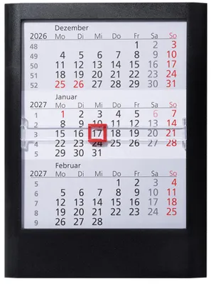 Produktbild von 2027 GÜSS 3-Monats-Tischaufstellkalender Kunststoff schwarz