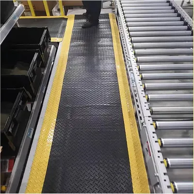 Produktbild von Rutschfeste und ermüdungshemmende Gummimatte, wasserdichte Stehmatte mit 20 mm Dicke für Fabrikhallen, Gewerbematte für Händlerlager und Logistik, schwarz, 50x80cm