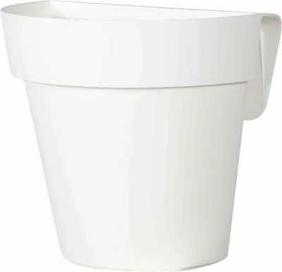 Zdjęcie produktu dla euro3plast 288-03 UP doniczka wisząca balkonowa Ø 25 cm, ze zbiornikiem na wodę, biała (1 szt.)
