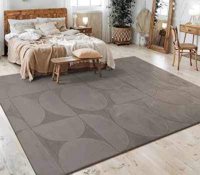 Produktbild von Teppich Kurzflor waschbar Unifarben Struktur Wohnzimmer schmutzabweisend Grau Rechteckig 160x220 | 100% Polyester | Florhöhe: 10 mm | pflegeleicht