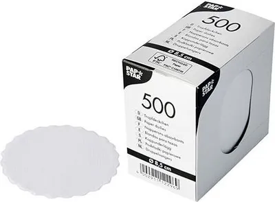 Produktbild von 10000 Papstar Tropfdeckchen rund Ø 8,5 cm weiss 12296