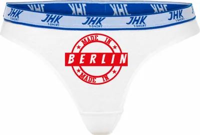 Produktbild von Damen Thong Slip - Boxer-0025-woman-white-h-XS - weiß - XS - hinten -  BERLIN - lustiges Motiv - Spruch - Unterwäsche - Unterhose - Freizeit - lustig