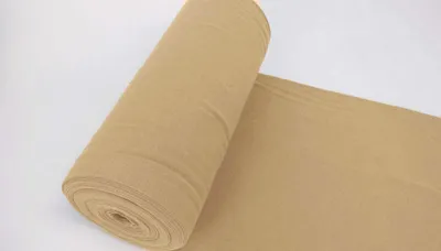 Produktbild von Bündchenstoff LUC Sand, Uni 270 g/m², Strickschlauch glatt/fein, 35 cm breiter Schlauch, 25 cm lang, Meterware