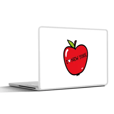 Produktbild von MuchoWow® Laptop Aufkleber Sticker Cover New York - Apfel - Rot 31x22.5 cm - Laptop-Deko