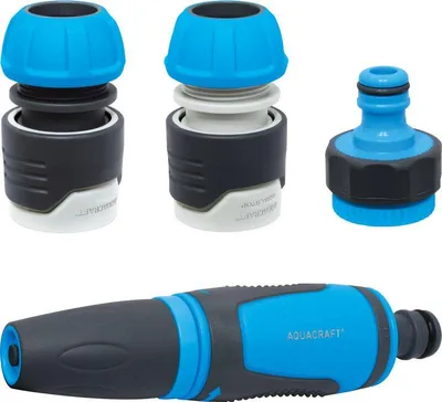 Immagine prodotto di Set di irrigazione AQUACRAFT 550390, SoftTouch, da giardino, per tubo, raccordo STOP, adattatore, ugello