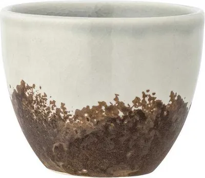 Produktbild von Bloomingville Becher PAULA KLEIN Braun Weiß Keramik 195 ml Tasse Kaffeebecher