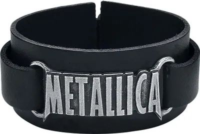 Obrázek produktu pro Metallica kožený náramek pánský Metallica logo černá standardní