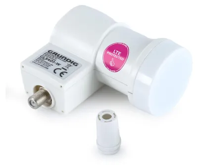 Produktbild von GSS Single LNB GLS 401 + Aufdrehhilfe weiß - für 1 Teilnehmer, mit LTE Filter