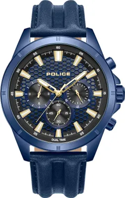 Produktbild von POLICE Herrenuhr Quarzuhr blau / schwarz onesize Herren 43 mm PEWJF2204113, PEWJF2204114