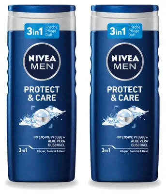Produktbild von 2 x Nivea Men Douchegel Protect & Care - 250 ml - Vorteilspackung - 2 Stücke