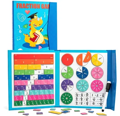 Produktbild von Magnetisches Montessori-Lernspielzeug für Bruchrechnen – farbenfrohe Lerntafel für Kinder