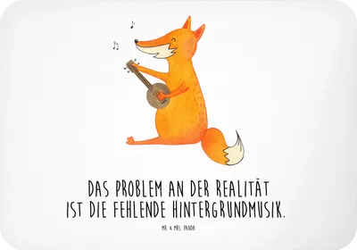 Produktbild von Mr. & Mrs. Panda Kühlschrankmagnet Fuchs Gitarre - Weiß - Geschenk, Optimistisch, Musik, Sänger, wandmagnet, whiteboardmagnet, haftmagnet, zettelhalter, Singen, magnet