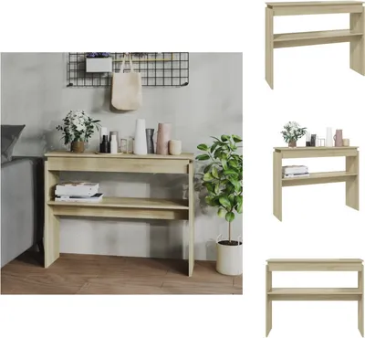 Obrázek produktu pro vidaXL Konzolový stolek Sonoma dub 102x30x80 cm materiál na bázi dřeva - Odkládací stolky