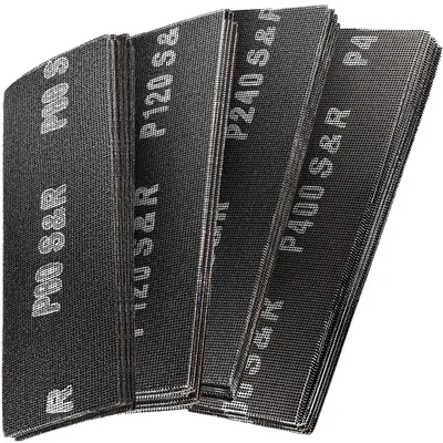 Produktbild von S&R Trockenbau Schleifgitter Set, 40 Gitterleinen Schleifblätter je 10x