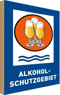 Produktbild von vianmo Holzschild 18x12 cm Bier Alkoholschutzgebiet Biergläser